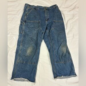 Vintage Carhartt Men's W38 L30 Double Front Carpenter Jeans Work Dungaree Denim‎